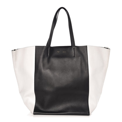 Celine Calfskin Large Horizontal Cabas Phantom White Black 1 of 8