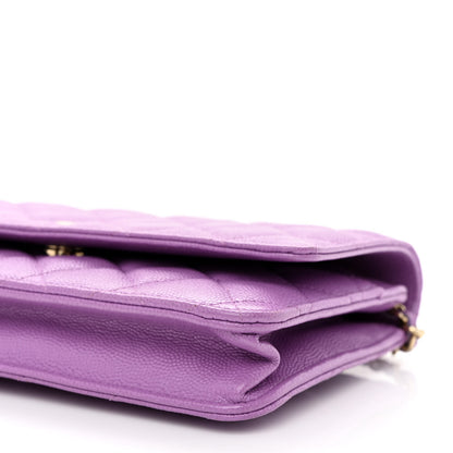 Chanel Caviar Quilted Wallet On Chain WOC Purple 10 of 11