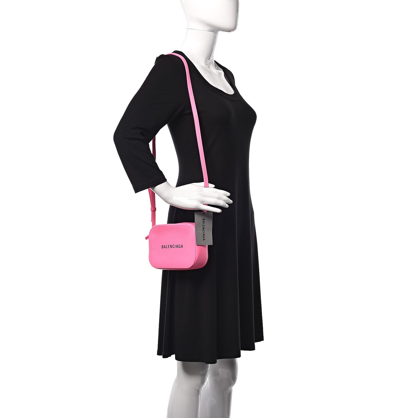 Calfskin Logo XS Everyday Camera Bag Acid Fuchsia Black