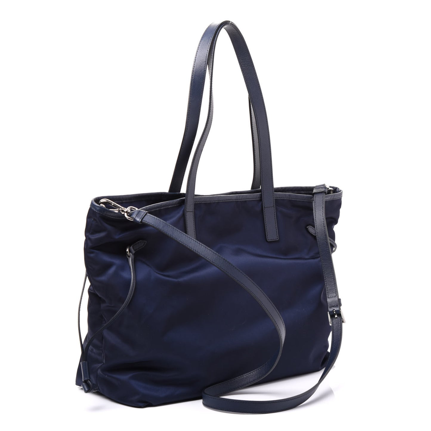 Saffiano Nylon Vela Tote Black Royal