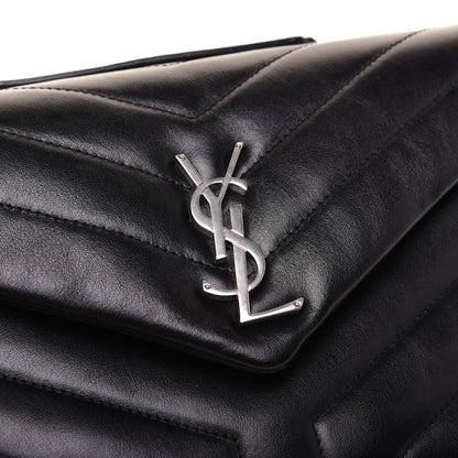 Saint Laurent Calfskin Y Quilted Monogram Small Loulou Chain Satchel Black 17 of 19