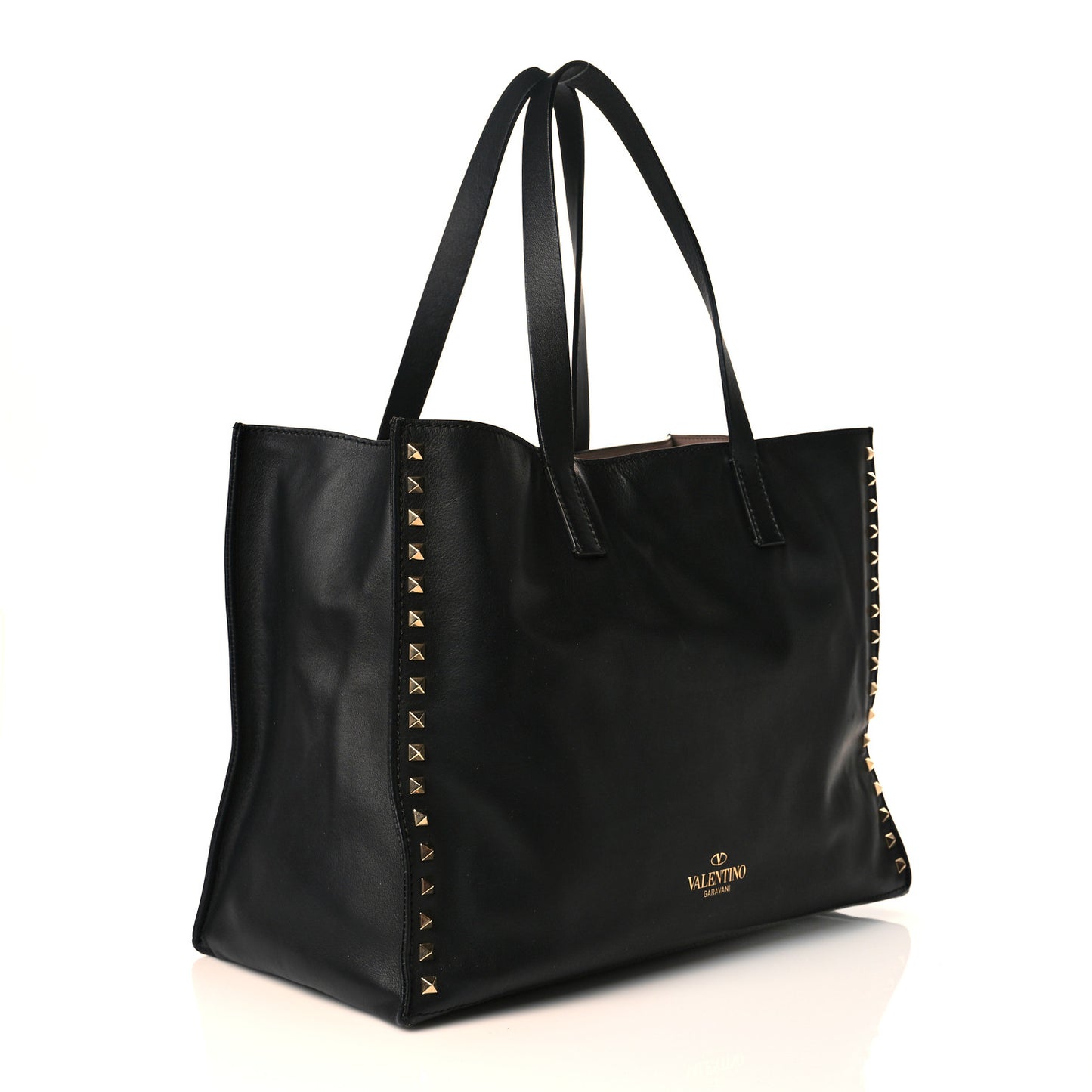 Nappa Medium Rockstud Soft Tote Black