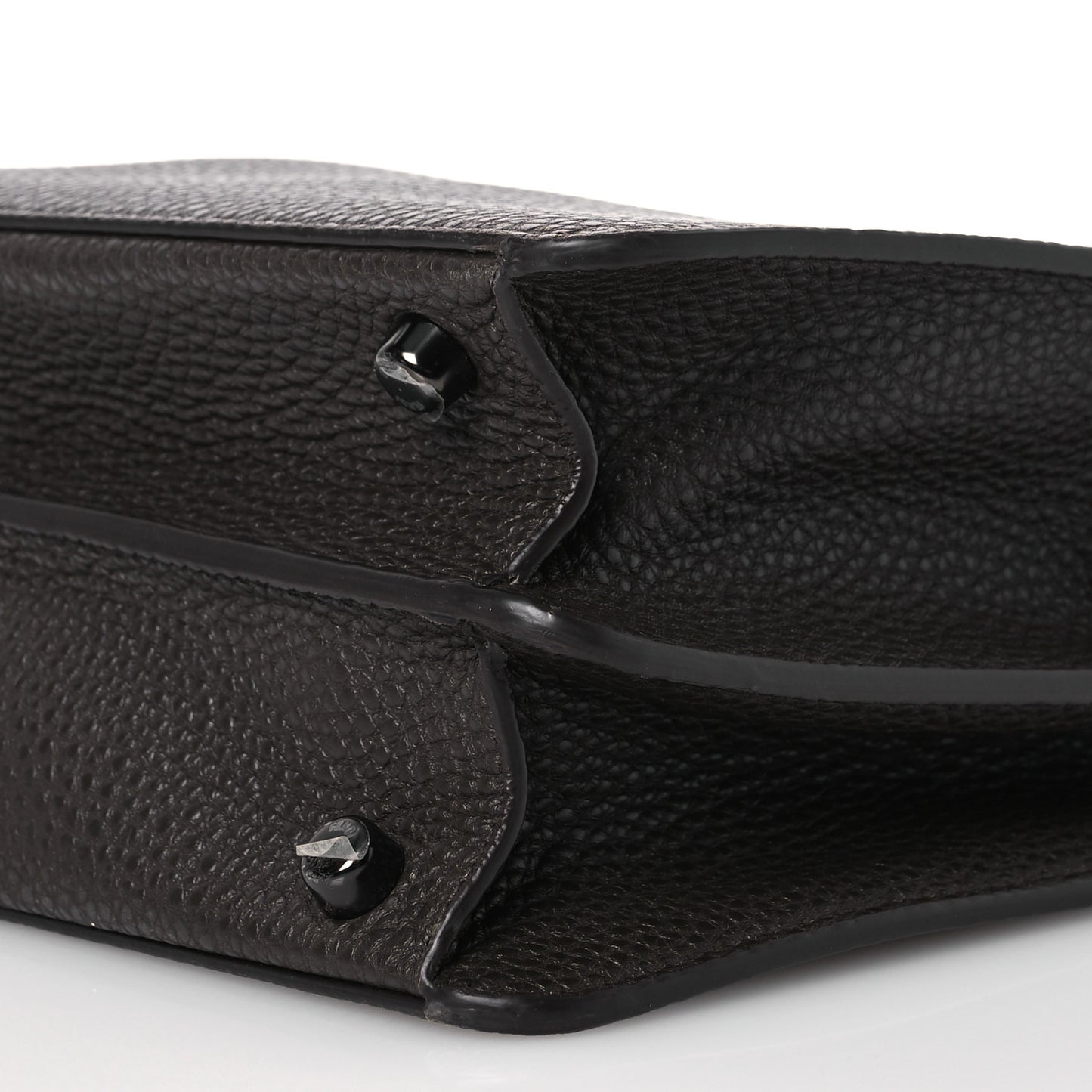 Cuoio Romano Vitello Cover Glazed Fabric Bi-Color FF 1974 Medium Peekaboo I SEE U Satchel Dark Brown