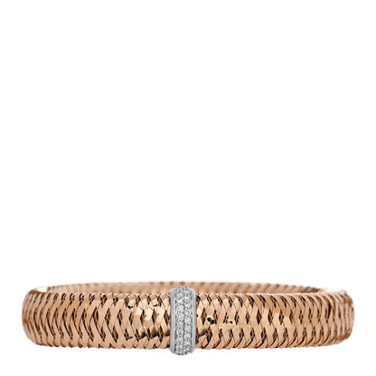Roberto Coin 18K Rose White Gold Diamond Medium Primavera Bracelet 1 of 3