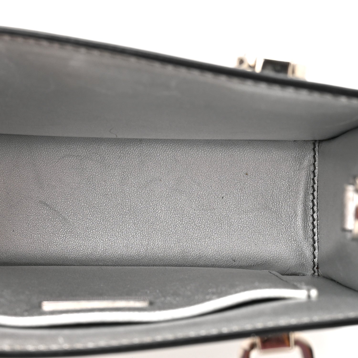 Prada Spazzolato Metal Triangle Logo Triangle Patterned Small Double Handle Crossbody Tote Argento 5 of 14