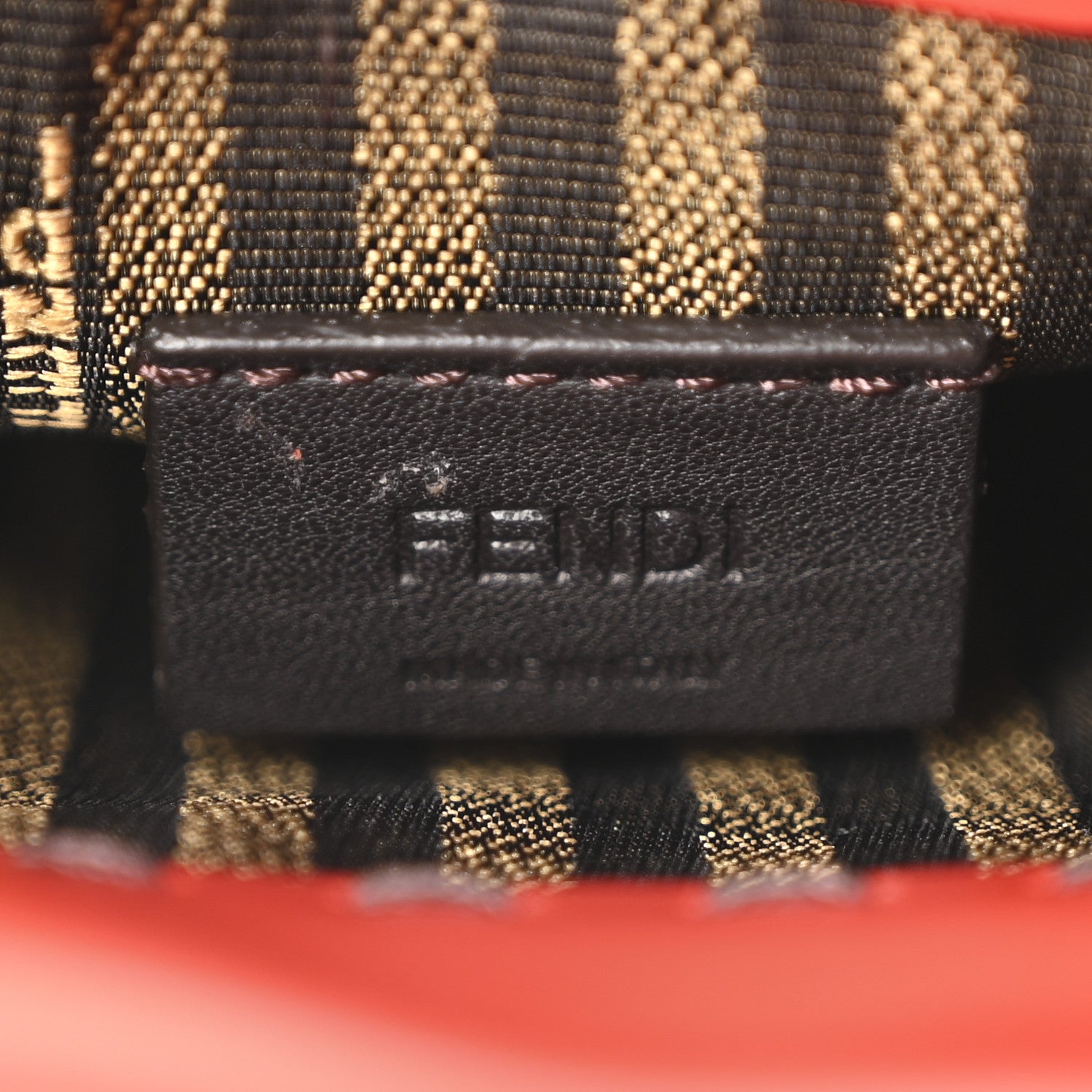 Fendi Vitello King Plexiglass Logo Embossed Mini Fendi Sunshine Shopper Tote Papavero 6 of 10