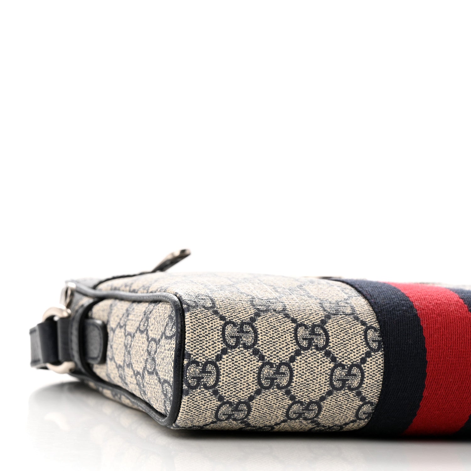 Gucci GG Supreme Monogram Textured Dollar Calfskin Web Small Ophidia Messenger Bag Beige Blue 9 of 11