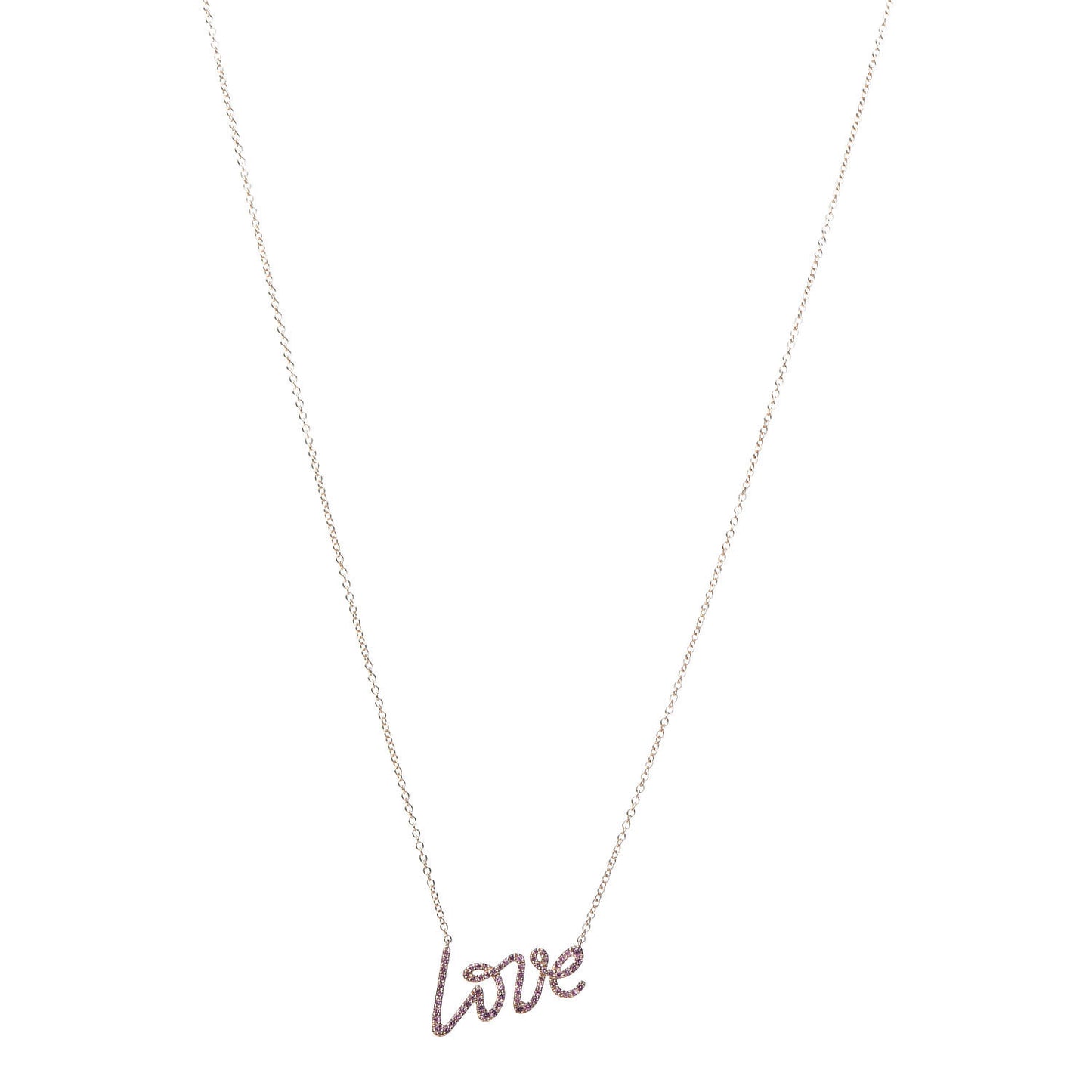 18K Rose Gold Pink Sapphire Palomas Graffiti Love Pendant Necklace