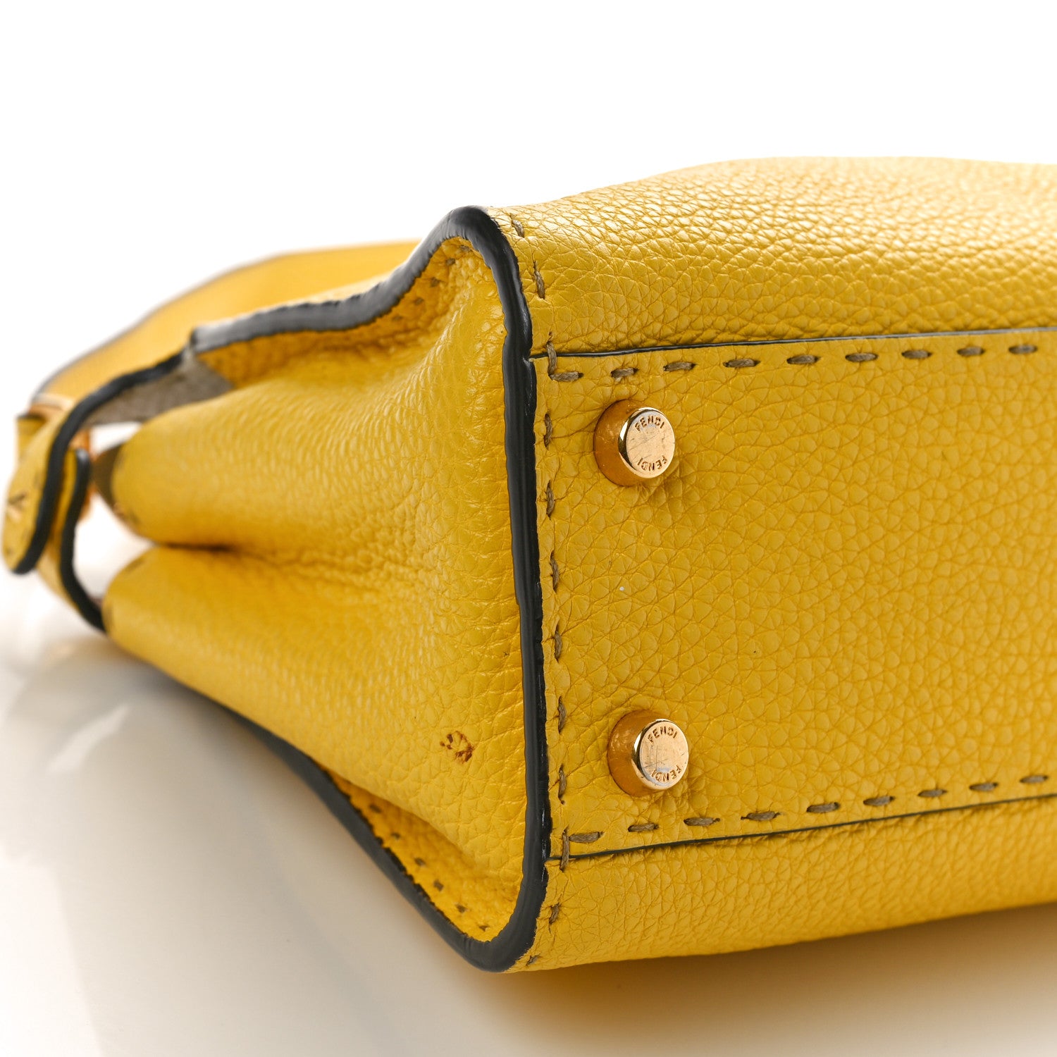 Fendi Cuoio Romano Selleria Chamois Medium Peekaboo Iconic Essentially Satchel Limone Cipria White 9 of 14