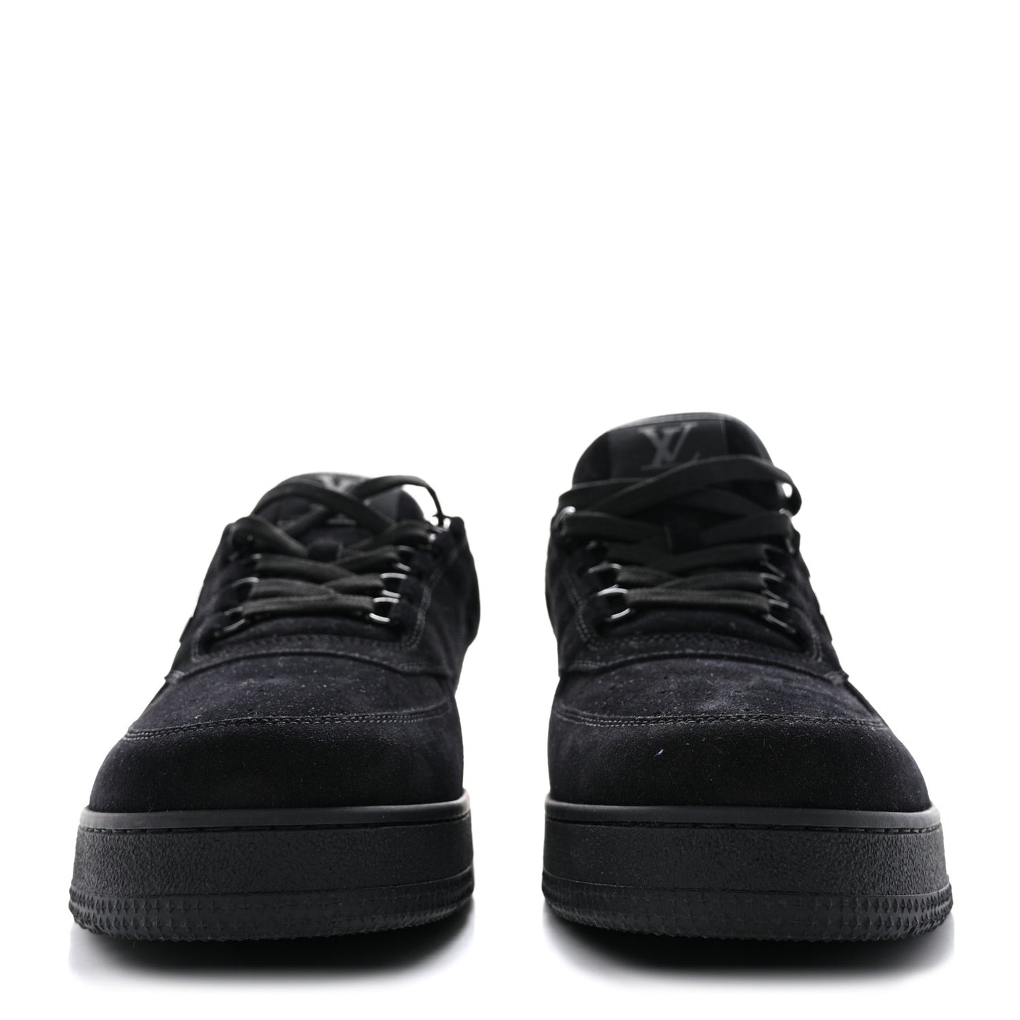 Suede Mens LV Trainer Sneakers 9 Black