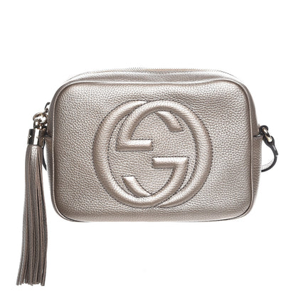 Gucci Metallic Pebbled Calfskin Small Soho Disco Bag Golden Beige 1 of 7