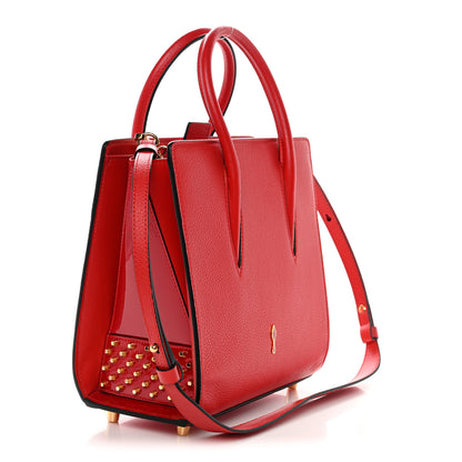 Christian Louboutin Calfskin Patent Studded Small Paloma Red 3 of 11