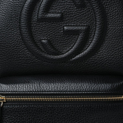Gucci Pebbled Calfskin Soho Chain Backpack Black 9 of 12