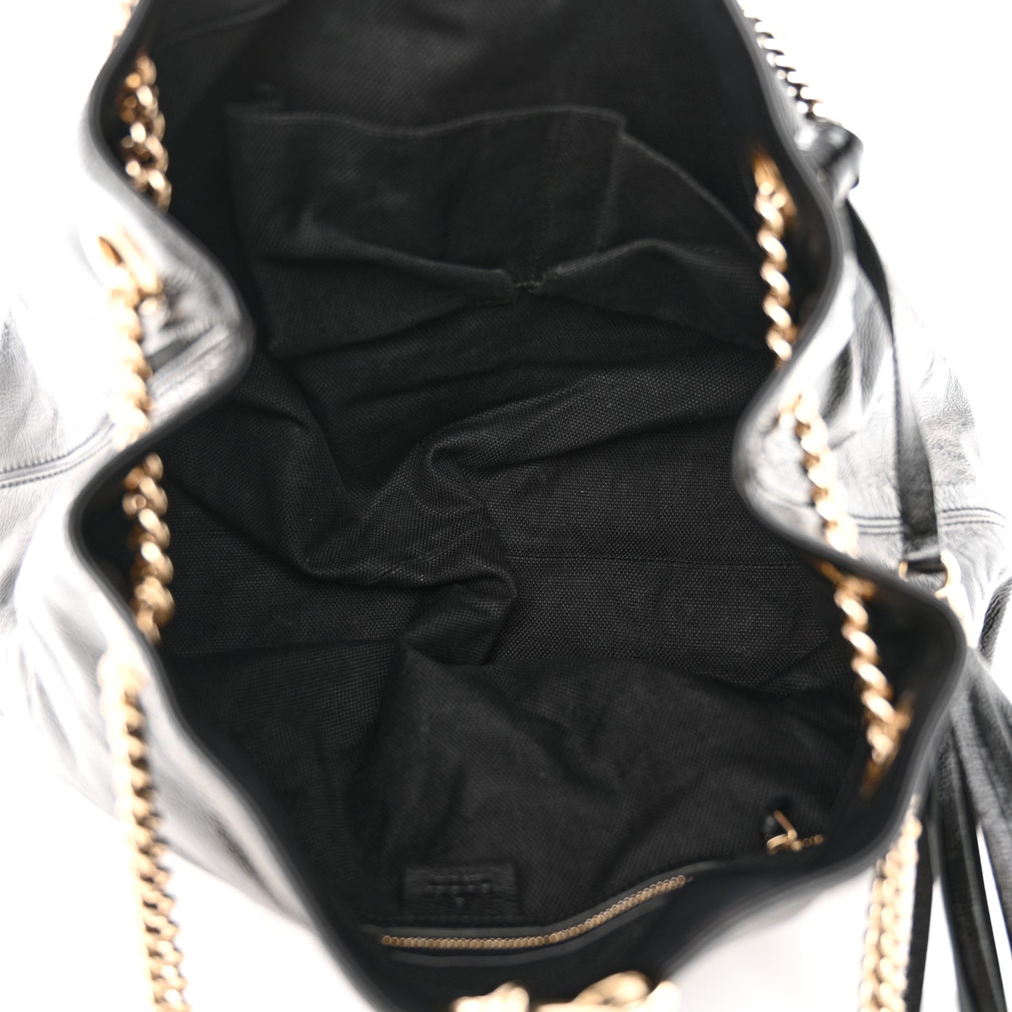Patent Medium Soho Chain Shoulder Bag Black