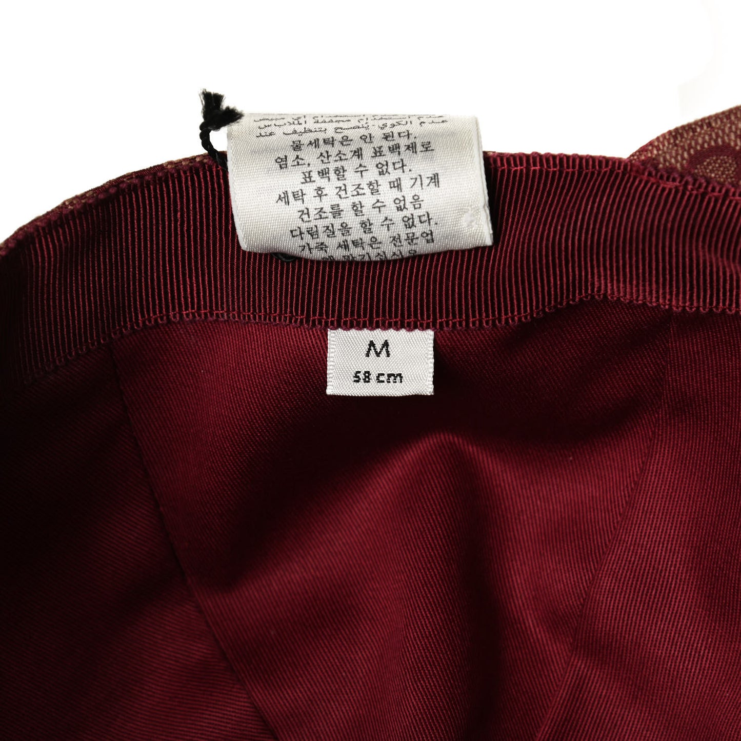 Monogram Textured Dollar Calfskin Zeno Baseball Hat M Camel Bordeaux