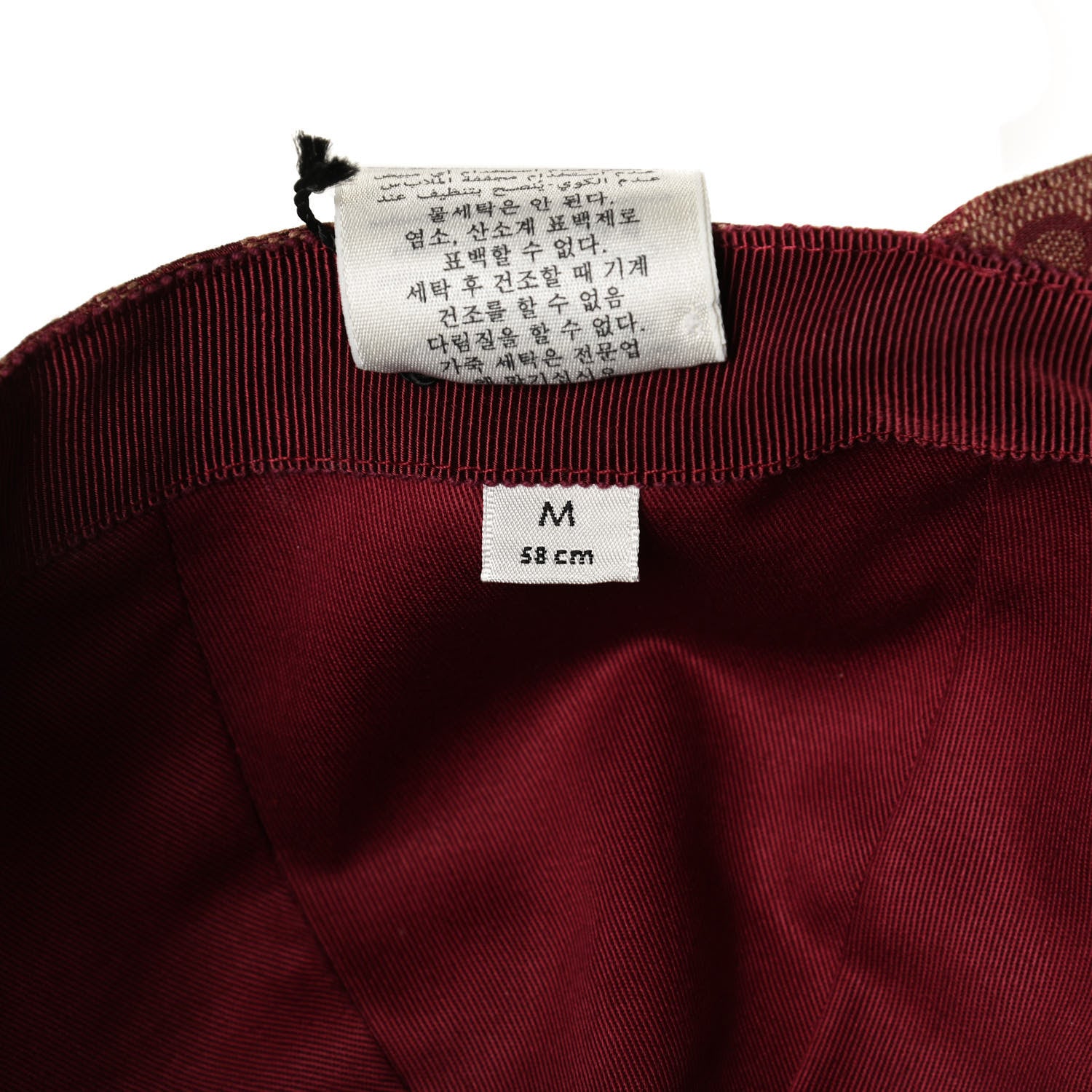 Gucci Monogram Textured Dollar Calfskin Zeno Baseball Hat M Camel Bordeaux 9 of 9