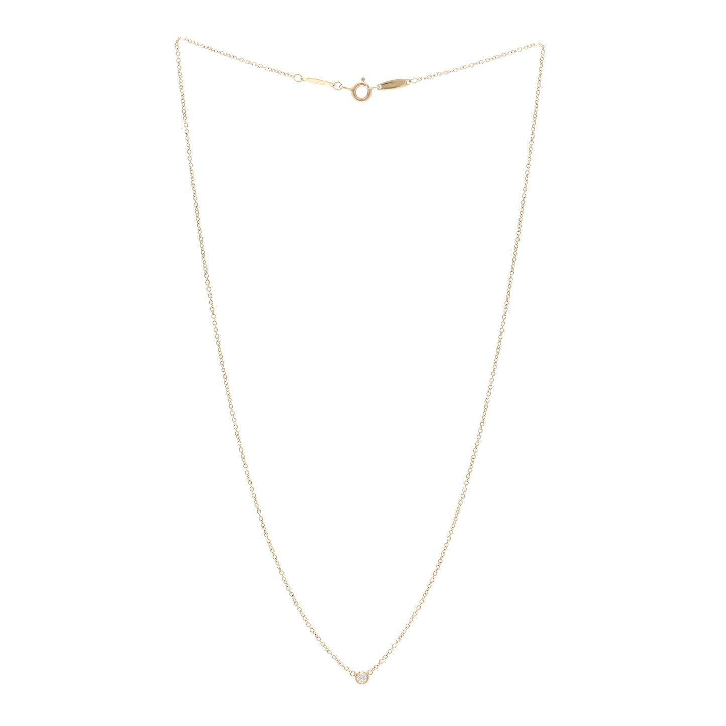 18K Yellow Gold Diamond .05ct Elsa Peretti Diamonds by the Yard Pendant Necklace