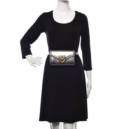 Dolce & Gabbana Metallic Agnello Vitello Devotion Belt Bag 95 38 Argento Scuro 2 of 11