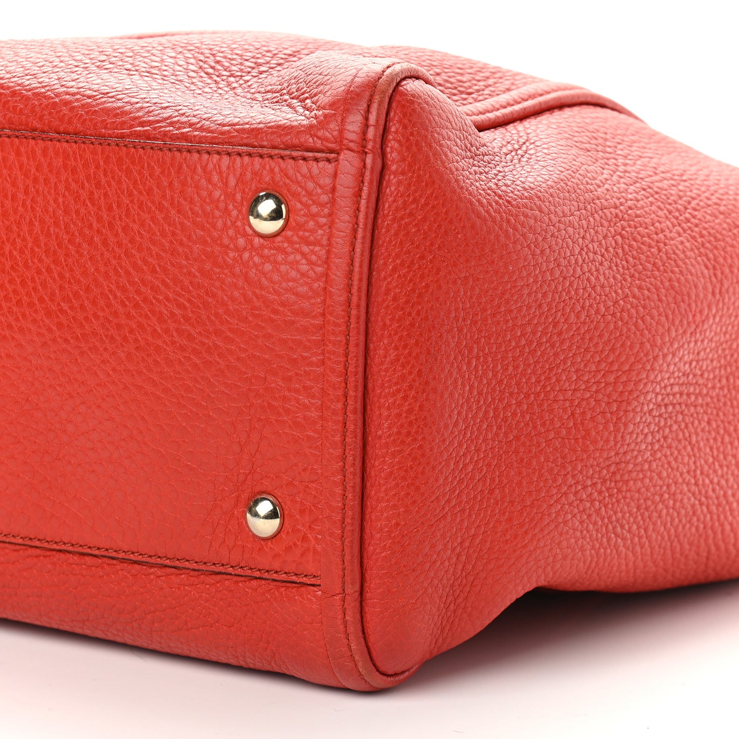 Pebbled Calfskin Medium Soho Shoulder Bag Red