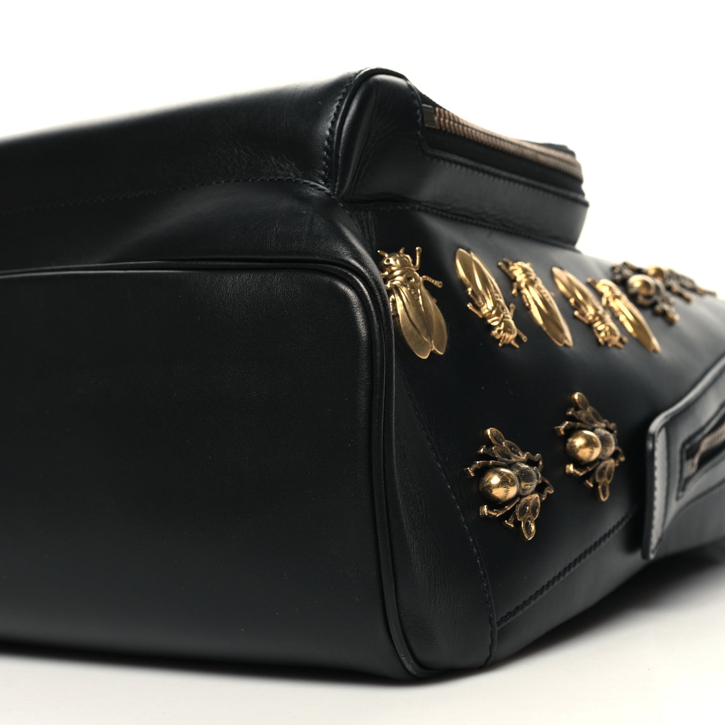 Calfskin Animal Studs Medium Day Backpack Black