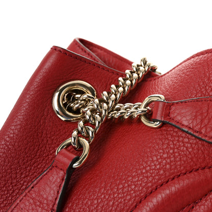 Gucci Pebbled Calfskin Medium Soho Chain Shoulder Bag Tabasco Red 8 of 10