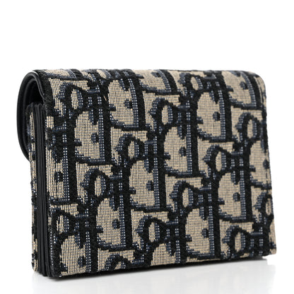 Christian Dior Oblique Saddle 5-Gusset Card Holder Blue 3 of 8