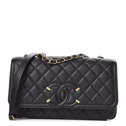 Chanel Caviar Quilted Medium CC Filigree Flap Black 1 of 11
