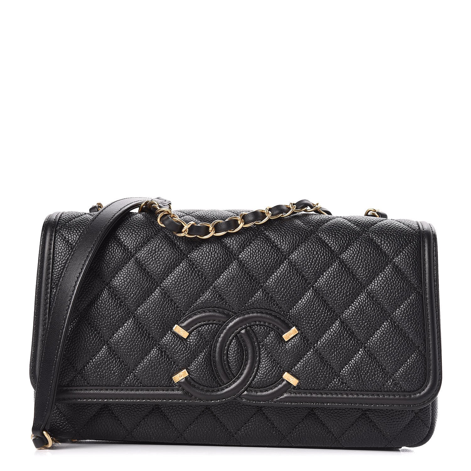 Chanel Caviar Quilted Medium CC Filigree Flap Black 1 of 11