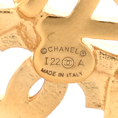 Chanel Crystal Coco CC Logo Brooch Gold 3 of 4