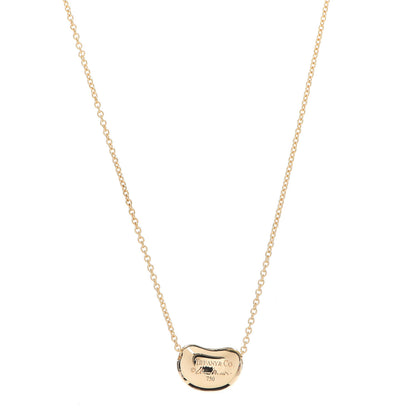 Tiffany 18K Yellow Gold 11mm Elsa Peretti Bean Pendant Necklace 2 of 5