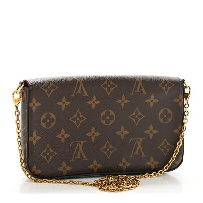 Louis Vuitton Monogram Pochette Felicie Chain Wallet Fuchsia 4 of 16