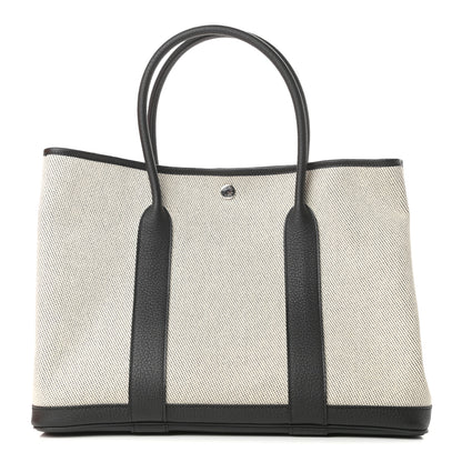 Hermes Twill H Negonda Garden Party 36 MM Tote Ecru Black 1 of 8