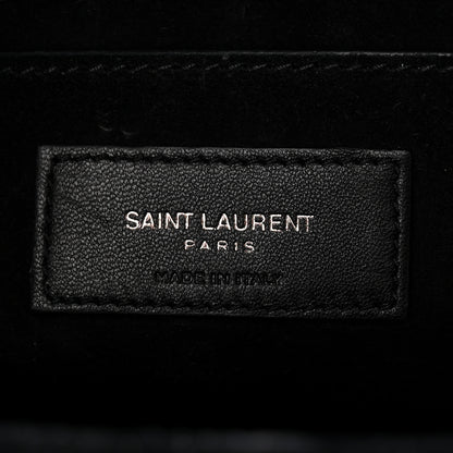 Saint Laurent Calfskin Crocodile Embossed Medium Bellechasse Satchel Black 6 of 10