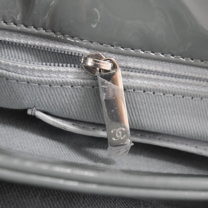 Chanel Patent Quilted Small Just Mademoiselle Gray 9 of 10