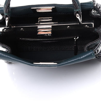 Fendi Cuoio Romano Elaphe Selleria Lace Up Bi-Color Mini Peekaboo Iconic Satchel Amazzonia 4 of 4