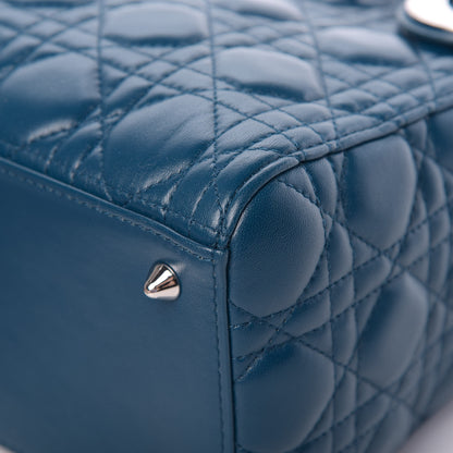 Christian Dior Lambskin Cannage Medium Lady Dior Blue 10 of 12