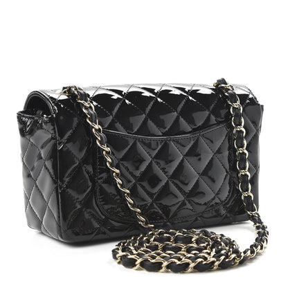 Chanel Patent Calfskin Quilted Mini Rectangular Flap Black 3 of 11
