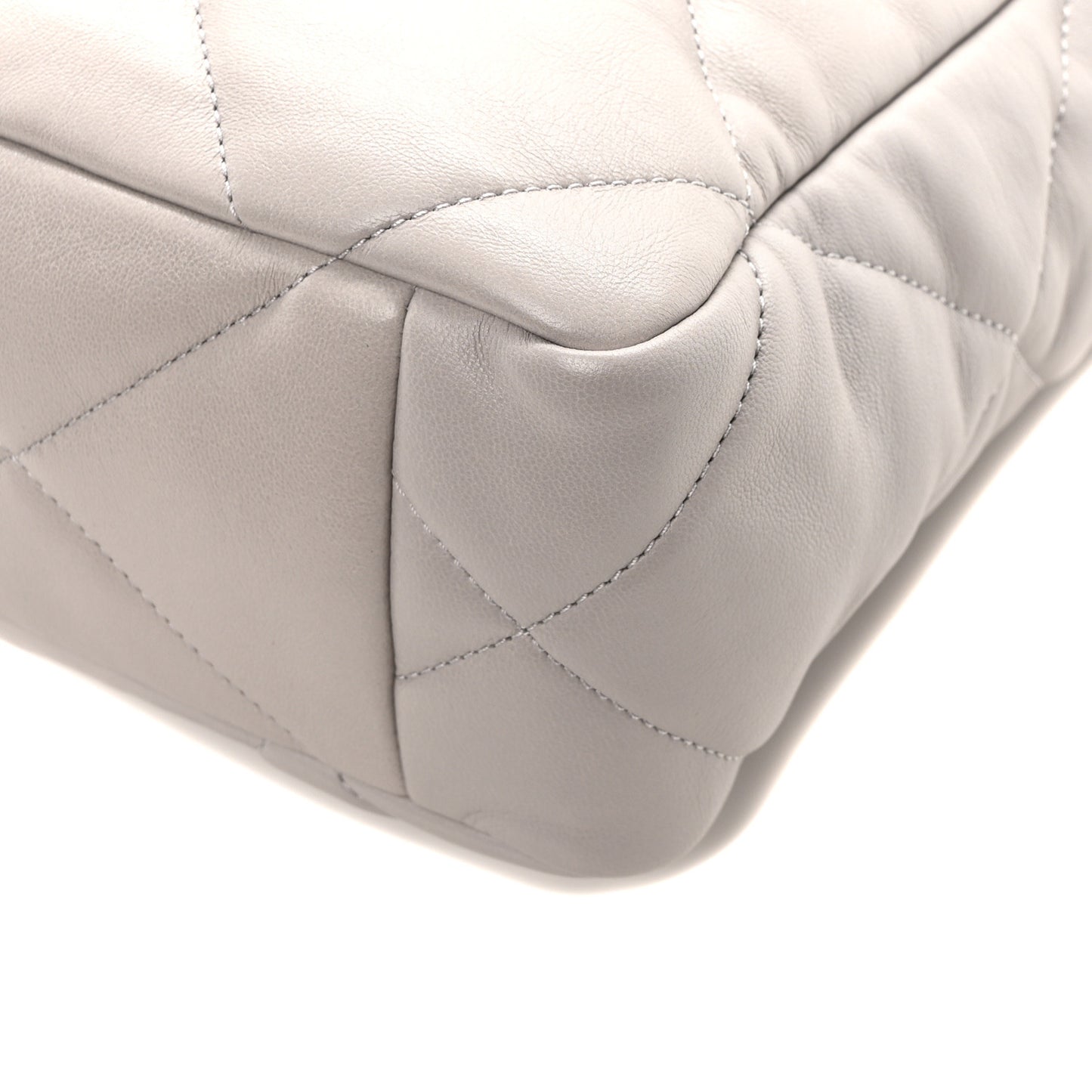 Lambskin Quilted Chanel 19 Shopping Bag Grey