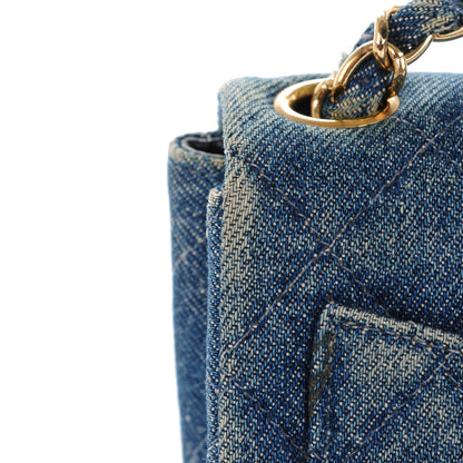 Chanel Denim Quilted Mini Square Flap Blue 11 of 12