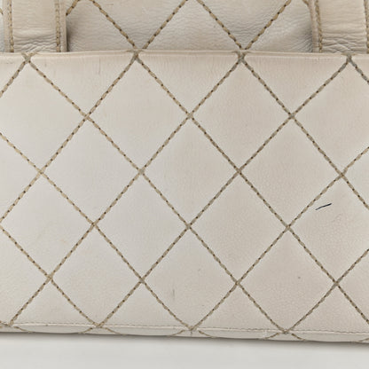 Chanel Calfskin Wild Stitch Top Handle Bag White 12 of 27