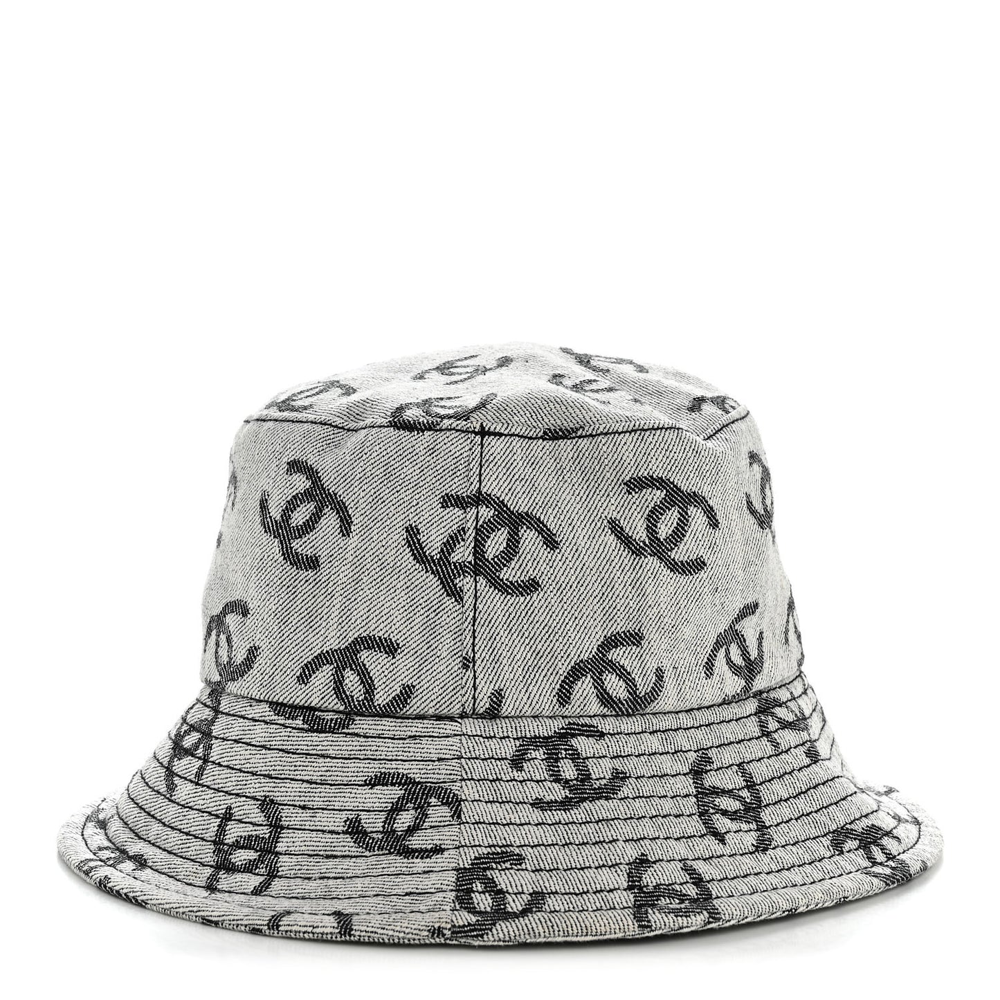 Denim CC Bucket Hat S White Black