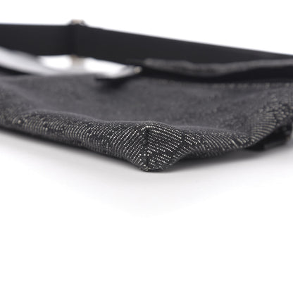 Gucci Denim Monogram Double Pocket Belt Bag Black 8 of 10
