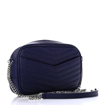 Saint Laurent Grain De Poudre Matelasse Monogram Mini Lou Camera Bag Azure Blue 3 of 4