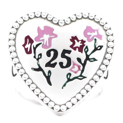 Gucci Sterling Silver Heart 25 Ring 52 6 1 of 4