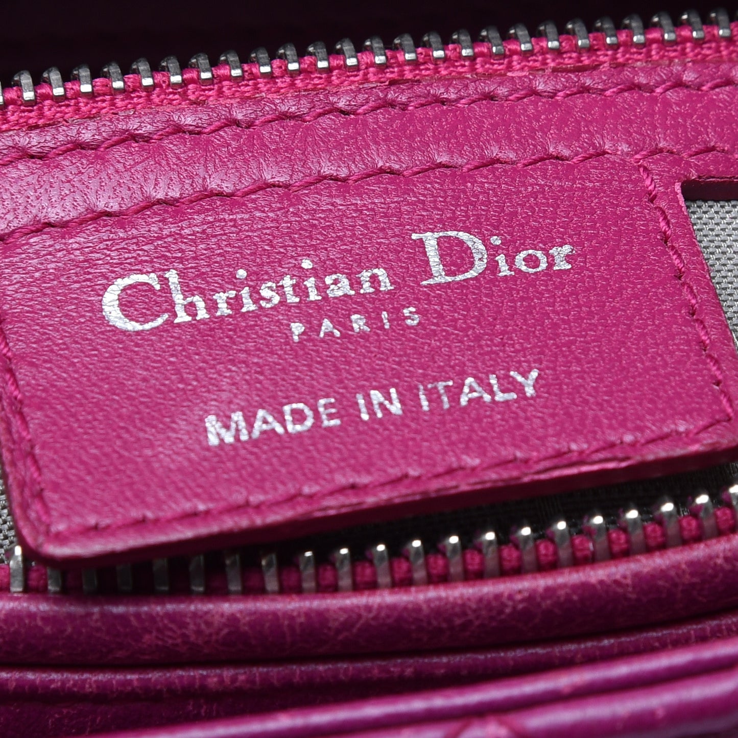 Lambskin Cannage Medium Lady Dior Fuchsia