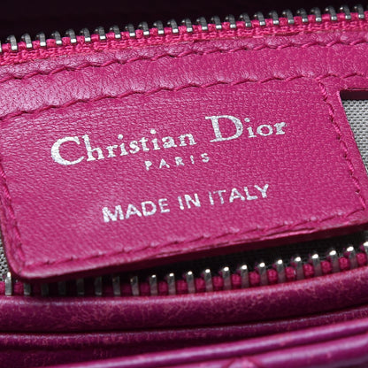 Christian Dior Lambskin Cannage Medium Lady Dior Fuchsia 10 of 11