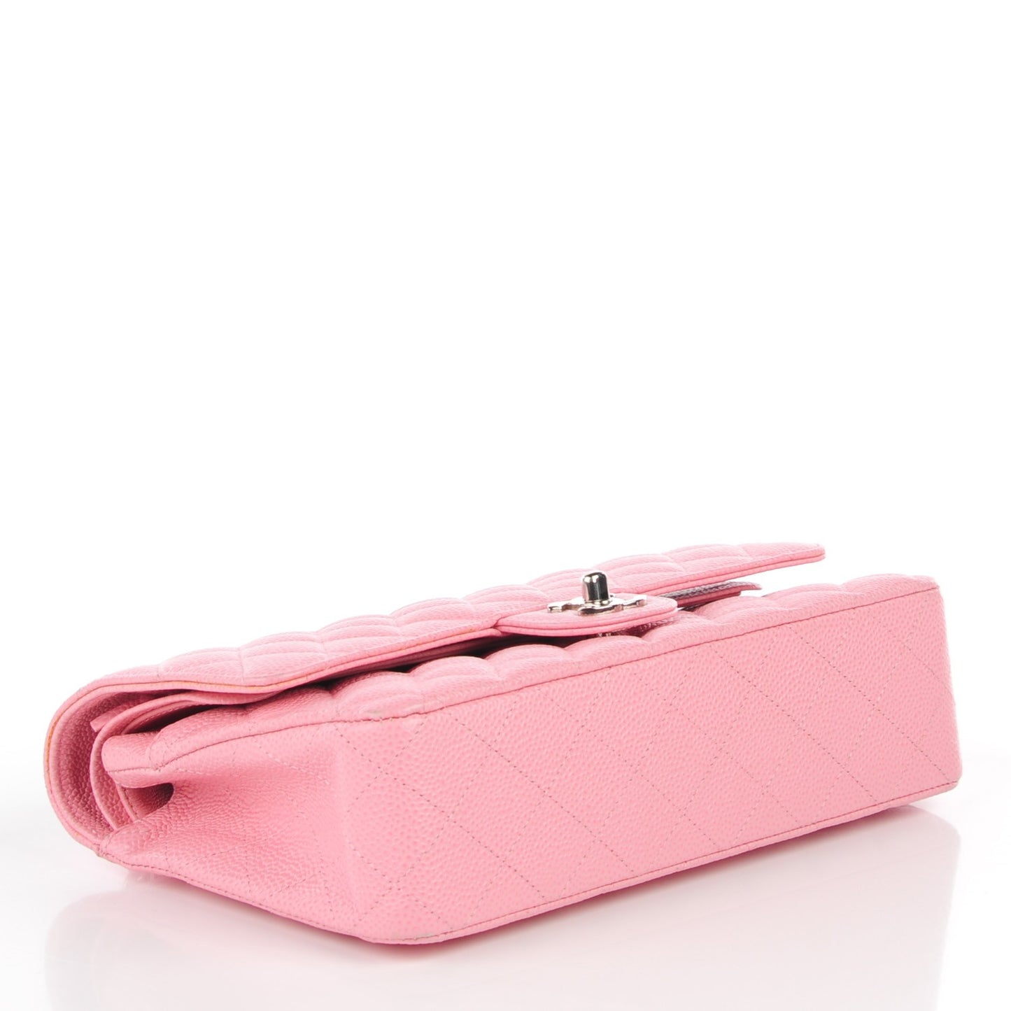 Caviar Quilted Medium Double Flap Pink