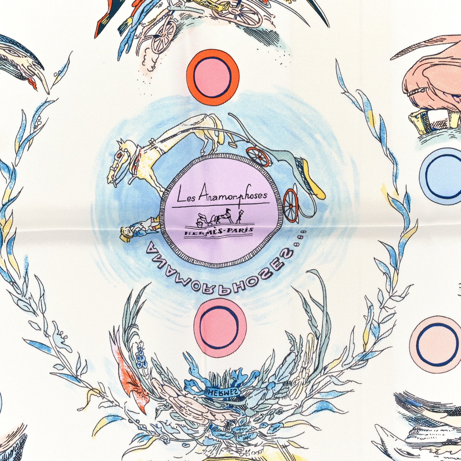 Hermes Silk Les Anamorphoses Scarf 70 Bleu Glacier 2 of 3