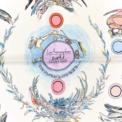 Hermes Silk Les Anamorphoses Scarf 70 Bleu Glacier 2 of 3