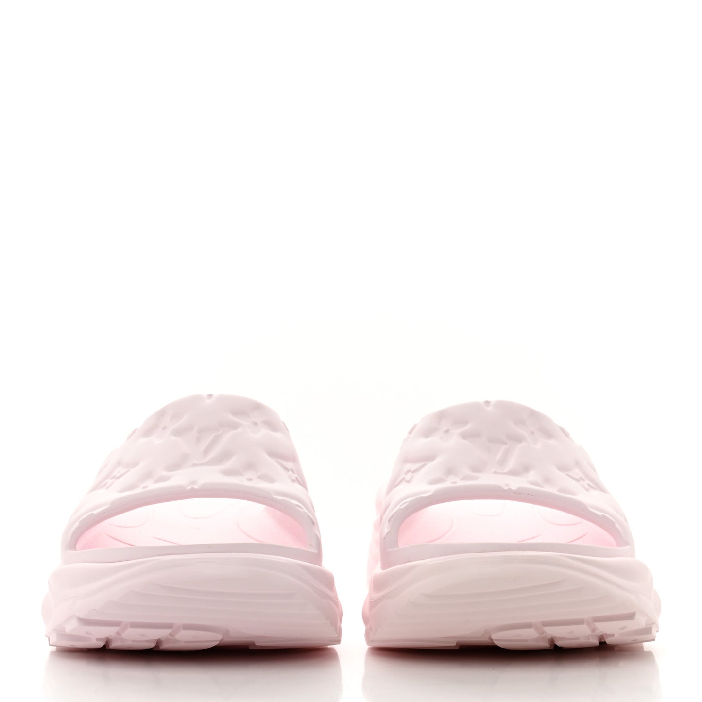 Rubber Monogram Embossed Pool 55 Flat Comfort Mule 39 Rose Clair